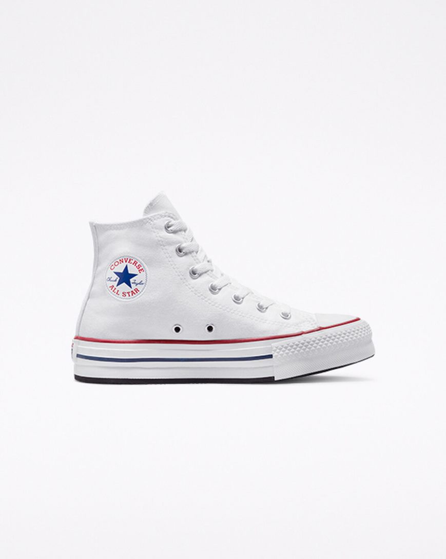 Girls\' Converse Chuck Taylor All Star Lift High Top Platform Shoes White / Dark Red / Navy | AU 6541EL